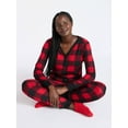 thumbnail image 7 of Joyspun Women's Waffle Knit Henley Sleep Top, Joggers and Socks Pajama Set, 3-Piece, Sizes XS-3X, 7 of 7