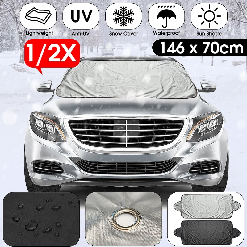 Car Window Shades UV Protection Car Windscreen Cover Windshield Ice Cover SILVER Anti Snow Frost Heat Shield Universal Dust Sun Shade Protector 