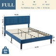thumbnail image 5 of VECELO Upholstered Platform Bed Frame with Button Tufted Adjustable Headboard, Sturdy Wood Slat Support, Blue, 5 of 5