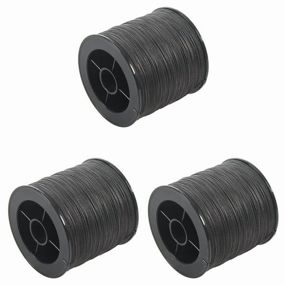3pcs 500M 50LB Colorful 4 Strands Multifilament PE Braid Fishing Line (Black),3 x Braid Fishing line,Black
