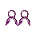 thumbnail image 1 of Unique Bargains 2 Pcs Foulards Carrés en Satin à Rayures 50cm pour Femmes Violet&Violet, 1 of 4