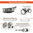 thumbnail image 3 of AKKON - Fits 2017 2018 2019 Toyota Highlander LE / XLE [Halogen Type] Projector Chrome Headlight Driver Left Side [Non LED DRL], 3 of 7