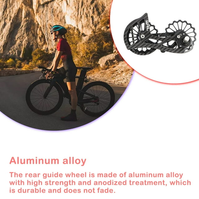 Oversized Ceramic Bearing Rustproof Pulley Rear Derailleur Cage Wear-resistant Hub Guide Wheel Kit Bike Accessories Outdoor Black SD1