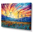 thumbnail image 2 of Designart "Meadow'S Morning Breeze With Wind Turbines" Wind Turbines Canvas Wall Art, 2 of 7