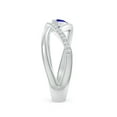 thumbnail image 3 of ANGARA Natural Criss Cross Pear Shaped Tanzanite Ring with Diamond Accents in 14K White Gold for Women (Size-5x3mm) | December Birthstone, Anniversary, Jewelry Gift for Women | Natural Tanzanite Ring, 3 of 9