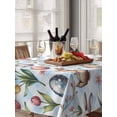 thumbnail image 6 of Easter Table Cloth, Waterproof Tablecloth for Rectangle Tables, Spring Rabbits Eggs Botanical Tulip Blue Plaid Reusable Washable Fabric Table Cover for Restaurant Kitchen Dining Tables 60"x102", 6 of 9