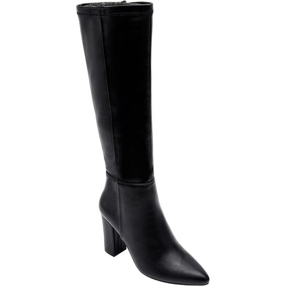 JANE AND THE SHOE Womens Mabel Leather Knee-High Boots Black 6 Medium (B,M)