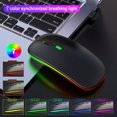 thumbnail image 4 of Wireless Optical Mouse M40 2.4G Colorful Luminous Rechargeable Mute Ultra-thin for PC Notebook Desktop Office white, 4 of 5