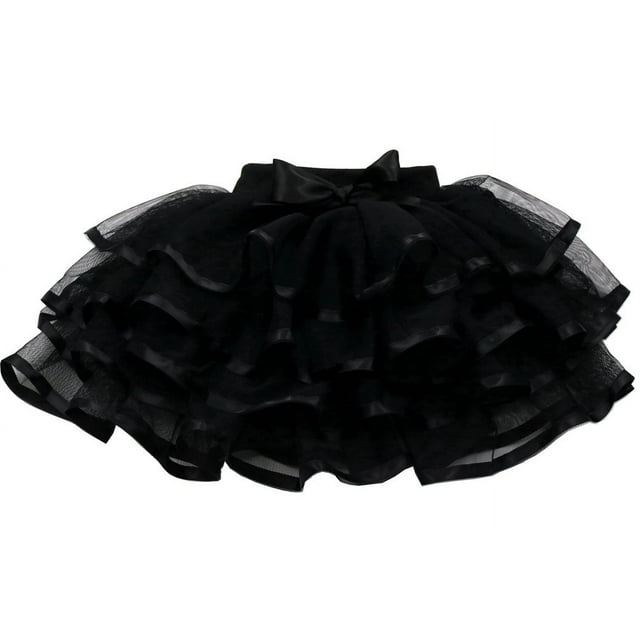 Tortoise & Rabbit Little Girls and Big Girls Tulle Tutu Skirt,Black,3-4T