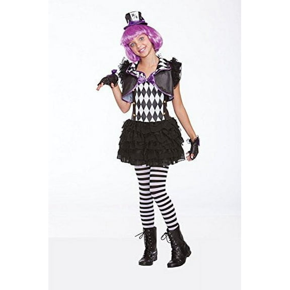 Halloween Wholesalers Hatter Madness Girls Costume (Black & White)