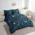 thumbnail image 3 of Feelyou Blue Cheetah Print Twin Bedding Sets 7-Piece, Glitter Sequin Diamond Bedding Comforter Set, Teens Adult Kid Reversible Sheet Sets, Super Cozy Room Decor, 3 of 7