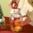 thumbnail image 7 of Dengmore Peppermint Candy Christmas Dishes, Crystal Glass Jar with Lid Gnome 3D Lid Red and White Candy Dishes Christmas Candy Gift Dishes Xmas Round Sugar Bowl for Xmas Candy Party Supply, 7 of 7