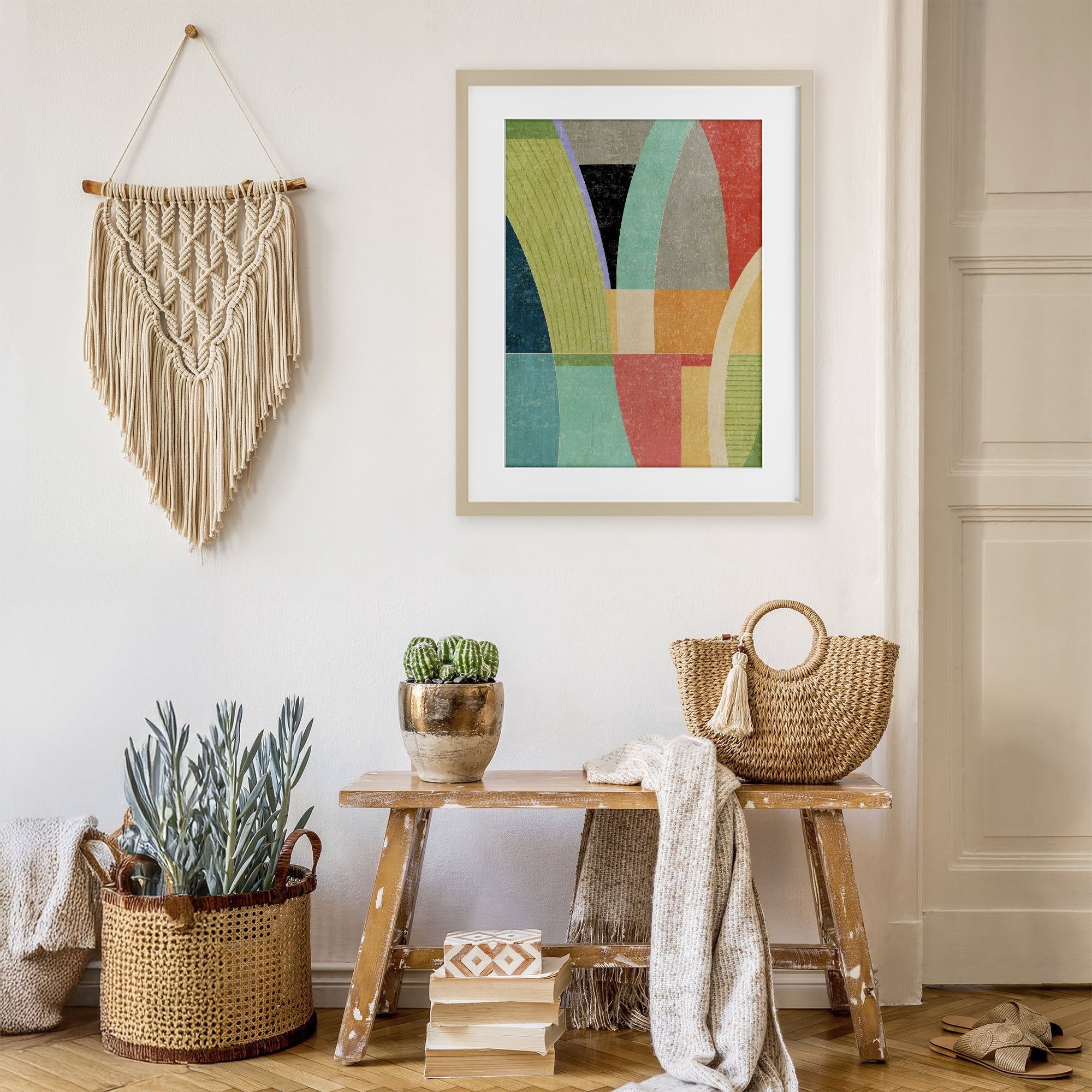 Stupell Industries Retro Geometric Archways Birch Framed Print Under Glass, design by Suzanne Nicoll