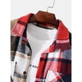 thumbnail image 4 of Zaful Plaid Print Flannel Shirt Deep Red S, 4 of 4
