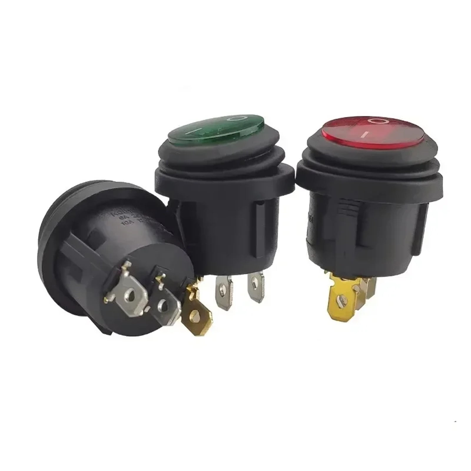 KCD1 Waterproof Round Button Rocker Switch kcd1 Boat-shaped Switches Push Button Switch ON OFF with Light 12V 220V