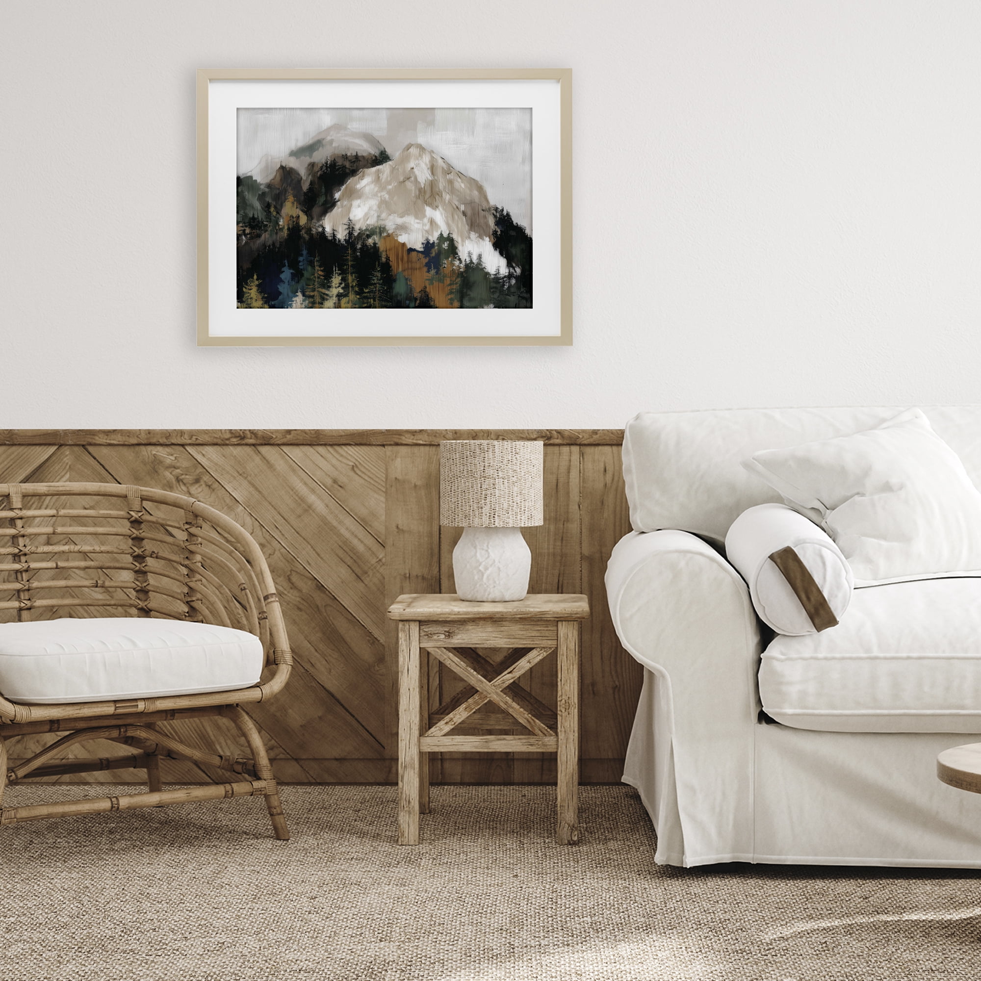 Stupell Industries Rugged Mountain Peaks Birch Framed Print Under Glass, design by Chromatic Storm Studio