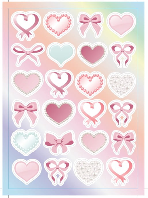 Way To Celebrate Pretty and Pink Sticker Sheet Pack, 8 Count