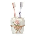 thumbnail image 3 of Vintage Resin Toothbrush Holder Beige Camelia Powder 6.5"H Renovators Supply, 3 of 3
