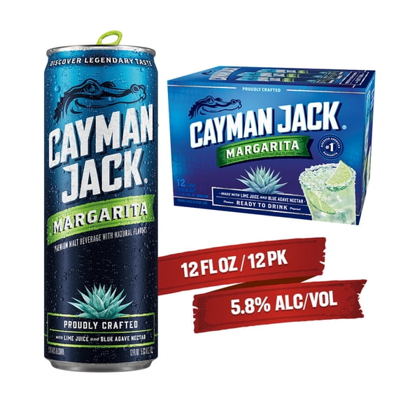 Cayman Jack Margarita, 12 Pack, 12 fl oz Cans, 5.8% ABV