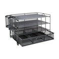 thumbnail image 1 of Mesh Desk Organizer Organizador de papel para escritorio, 4 niveles, estante de de escritorio de la bandeja de letras multifuncionales para, 1 of 8