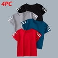 thumbnail image 4 of Guluxicc 4 Pack Kids Boys Athletic Short Sleeve T-Shirt Crew Neck Mesh Breathable Tops Quick Dry Sports Running T-Shirts, 4 of 9