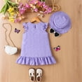 thumbnail image 4 of Robe Décontractée pour Femme Wo-Fusoul avec Manches Cap et Ourlet à Volants, Robe d'Été Trapèze pour Usage Quotidien et Fête, Tissu Doux et Extensible et Coupe Confortable, Ensemble Deux Pièces Incluant un Chapeau, 4 of 9
