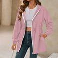 thumbnail image 2 of Women Jackets Spring Fall Windbreaker Hooded Outdoor Softshell Jacket Zip Up Lightweight Raincoat Sports Pink M, 2 of 6