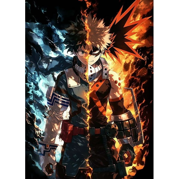 My Hero Academia Diamond Art Kits for Adults,5D Diamond Painting Kits for Adults,Bakugou Katsuki Paint with Numbers Diamonds for Home Wall Decor 12x16 Inch