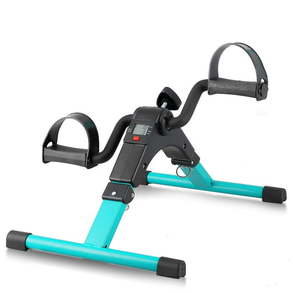 Folding Pedal Exerciser, Mini Exercise Bike Under Desk Bike Foot Pedal Exerciser, Foot Hand cycle Portable Peddler Machine Bicycle Exerciser Arm Leg Exerciser While Sitting (green)