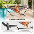 thumbnail image 3 of ONCLOUD 550 LBS Capacity Double Hammock with Stand Included with Portable Carrying Bag, Heavy Duty 2-Person Hammock for Outdoors & Indoors - Desert Stripe, Series TDCTZ1 - Rainbow Stripe, 3 of 14