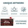 thumbnail image 4 of Red Poinsettia Xmas Berry Mailbox Covers Magnetic Standard Size 18" X 21",Red Black Buffalo Plaid Winter Snowflake Mailbox Wraps Post Letter Box Cover for Holiday Garden Yard Decor, 4 of 6