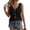 Black, variant on Women's Eyelet Embroidery Tank Tops with V Neck and Button Down Front Featuring Loose Sleeveless Silhouette Army Green L