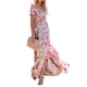 thumbnail image 4 of Txlixc Vestido cruzado con hombros descubiertos para mujer, vestido largo de playa bohemio de manga corta con estampado floral Txlixc  Estilo de ocio, 4 of 9