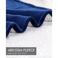 thumbnail image 4 of Sherpa Reversible Blanket Throw Size Navy 480GSM Fleece Blanket for Bed Sofa, 4 of 7