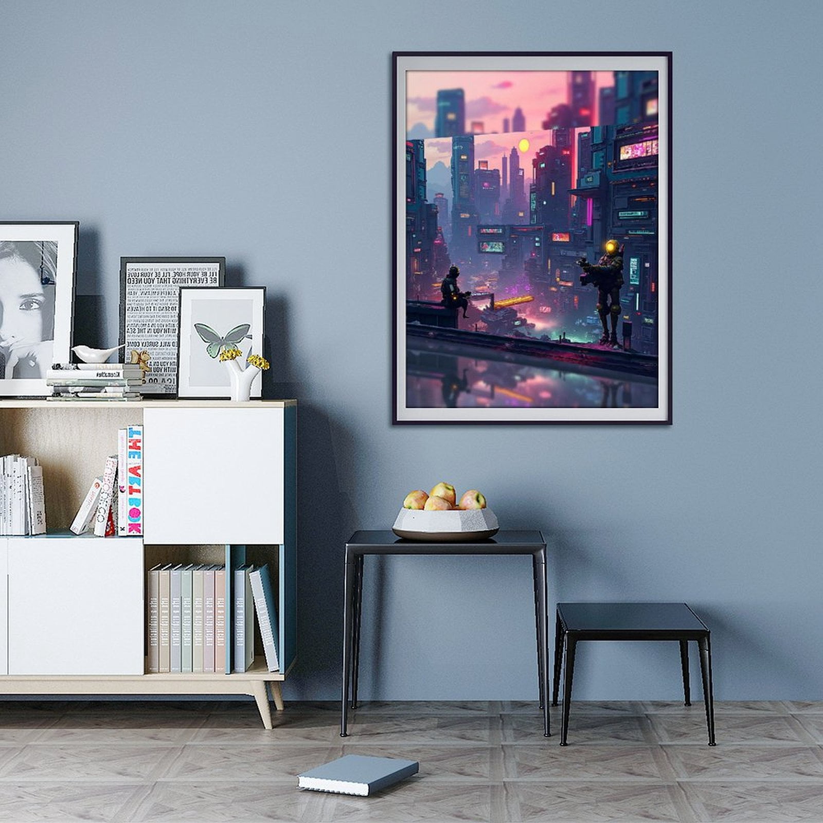 Diamond Art Kits for Adults - Cool Cyberpunk Cityscape Print No.27 5D Frameless Dimond Painting Kit for Adults Beginner, Round Diamond Kits for Home Wall Decor, Gift for Women