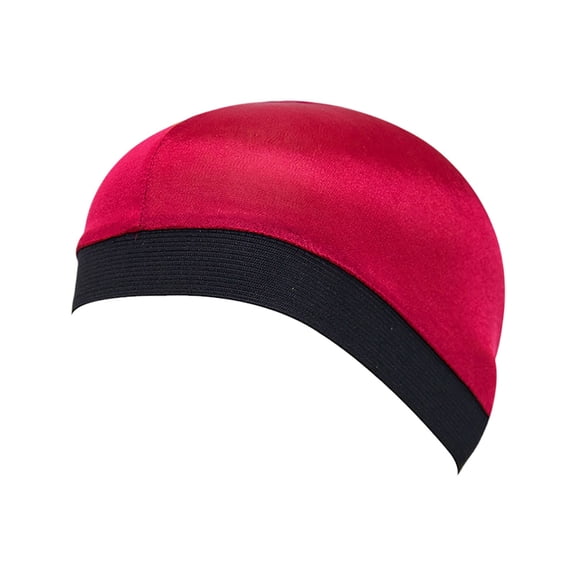 Silky Dome Cap For Making Wigs Men Satin Elastic Band Bandanas Bottom Cap Spandex Cooling Cap Silk Based Beanie Bonnet Wave Cap
