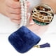 thumbnail image 4 of Estuche organizador de joyas de viaje pequeño, elegante, con cadenas y brazaletes. Azul zafiro, 4 of 7