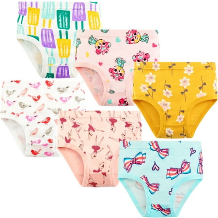 

Girls Underwear Cotton Briefs 6 Packs Girls Training Pants 2T 3T 4T 5T 6T 7T