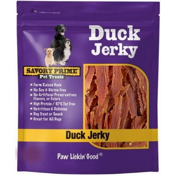 Savory Prime 401 Natural Duck Jerky Dog Treats, 16-oz