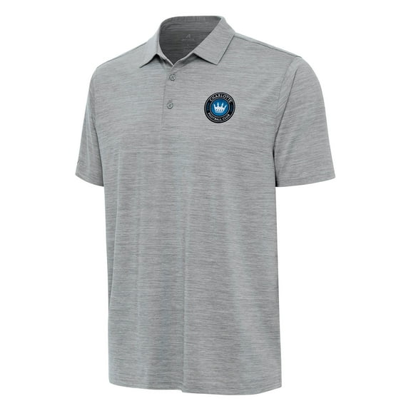 Men's Antigua Heather Gray Charlotte FC Layout Polo