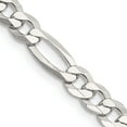 thumbnail image 1 of Sterling Silver 5.5mm Lightweight Flat Figaro Chain (18 X 5.5) Made In Italy qmb150-18, 1 of 5
