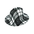 thumbnail image 2 of Top Headwear Fashion Felt Tartan Print Fedora Panama Hat - Black/White, 2 of 2