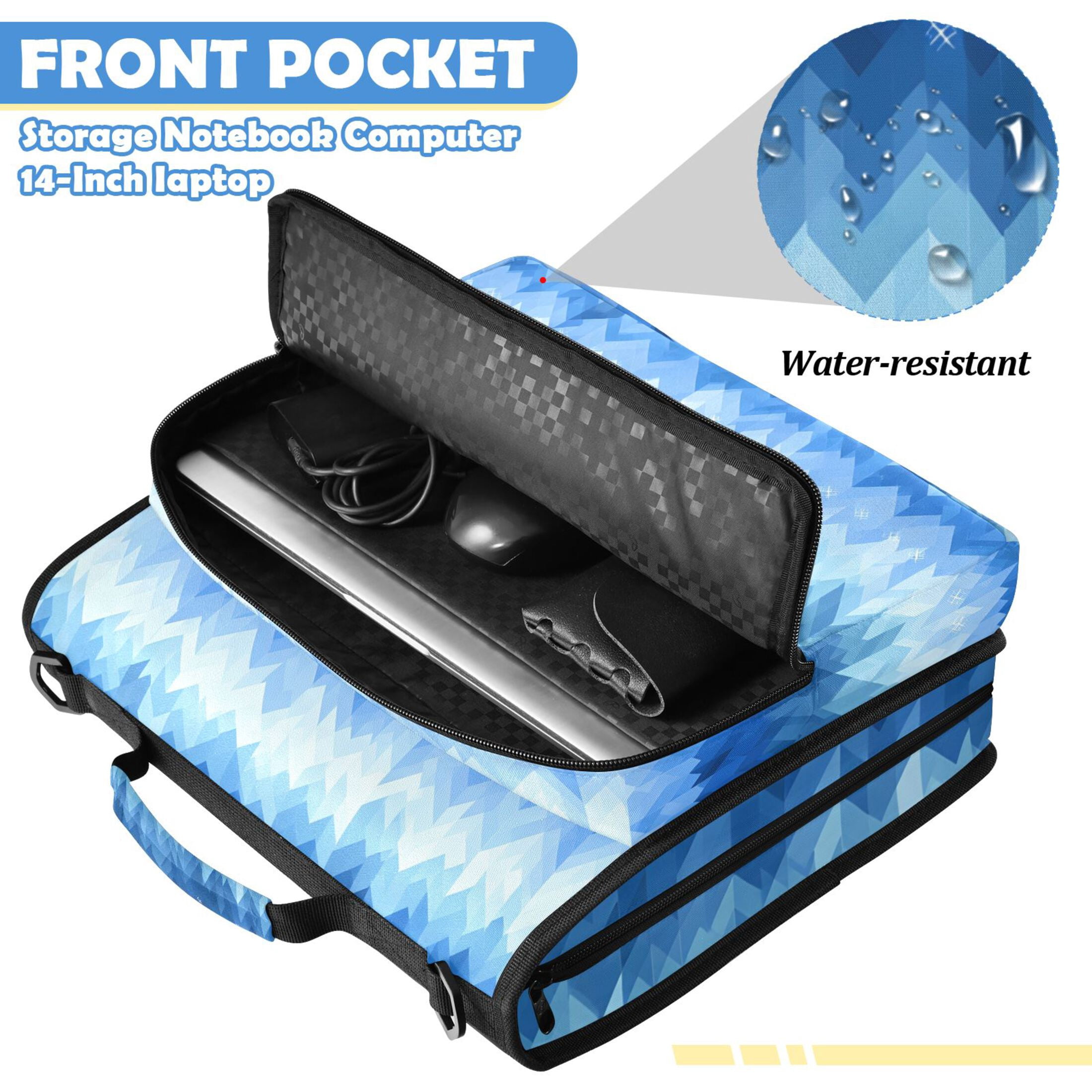 DIXRUYEE Zipper Binder File Keeper Documents Organized-Blue Gradient Stripes Of Pattern