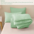 thumbnail image 5 of Exclusivo Mezcla Boho Pom Pom Ball Fringe Queen Comforter Set, 3 Pieces Sage Green Lightweight Down Alternative Bedding Comforter Sets for All Seasons (1 Comforter and 2 Pillowcases), 5 of 8