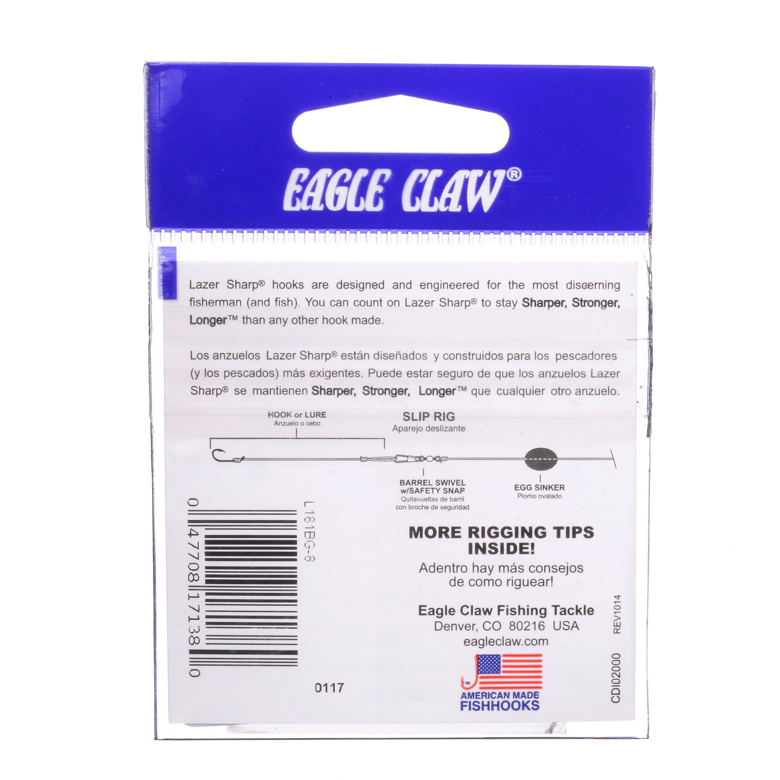 Eagle Claw Lazer Sharp Barbless Baitholder Fishing Hook, Bronze