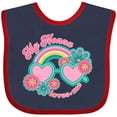 thumbnail image 3 of Inktastic Nonna Loves Me Girls Granddaughter Rainbow Girls Baby Bib, 3 of 4