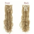 thumbnail image 2 of SHCKE Clip in Hair Extensions Ash Blonde Mix Gingerk 8Pcs Set Clip-in Hair Extensions 24 Inch Long Curly Hair Extensions Double Weft Synthetic Hairpiece for Women, 2 of 6