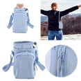 thumbnail image 2 of Water Bottle Holder with Strap Adjustable Strap Crossbody Water Bottle Bag with Front Pocket Drawstring Water Bottle Carrier for Hiking Camping (Blue), 2 of 13