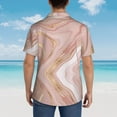 thumbnail image 6 of Xecao Rose Gold Glitter Splatter print Hawaiian shirt - a stylish short-sleeve button-down for men, perfect for casual beach and tropical outings., 6 of 9