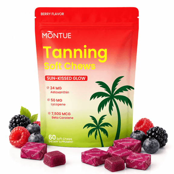 Nutrajoy Astaxanthin 24mg & CoQ10 10mg Gummies, Dietary Supplement with Beta Carotene 15mg, Lycopene 50mg, Vitamin C, Vitamin E, Berry Flavor, Vegan, 60 Count